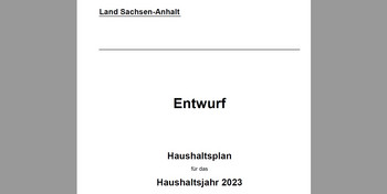 Entwurf Haushaltsplan für das Haushaltsjahr 2023